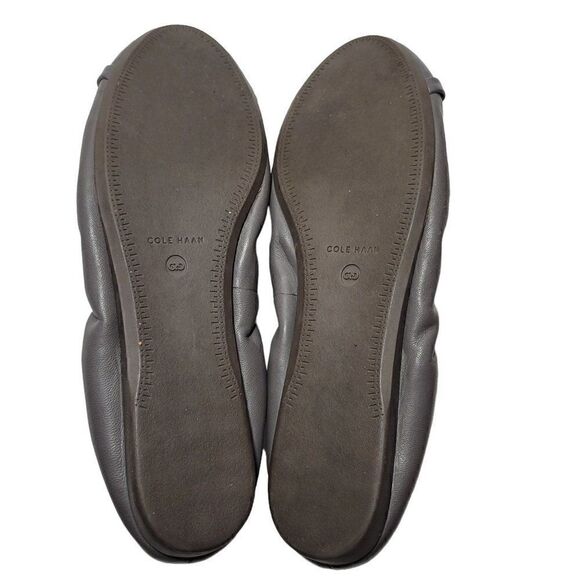 Cole Haan Elsie Ballet Flat Shoes Womens 8B Patent Cap Toe Gray Soft Leather - Picture 11 of 14